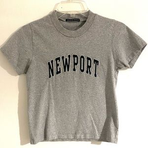 Brandy Melville Gray Newport Tshirt